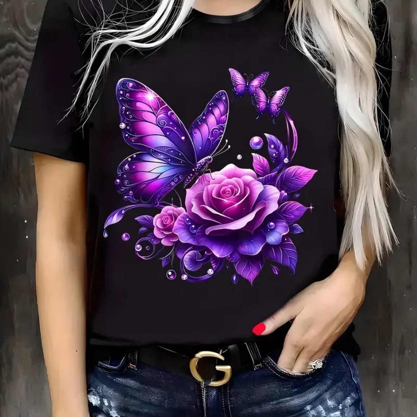 TEMU Letter Pattern Printed T-shirts, Casual T-shirts With Short Sleeves And Spring And Summer Fashion Women's Tops T-shirts