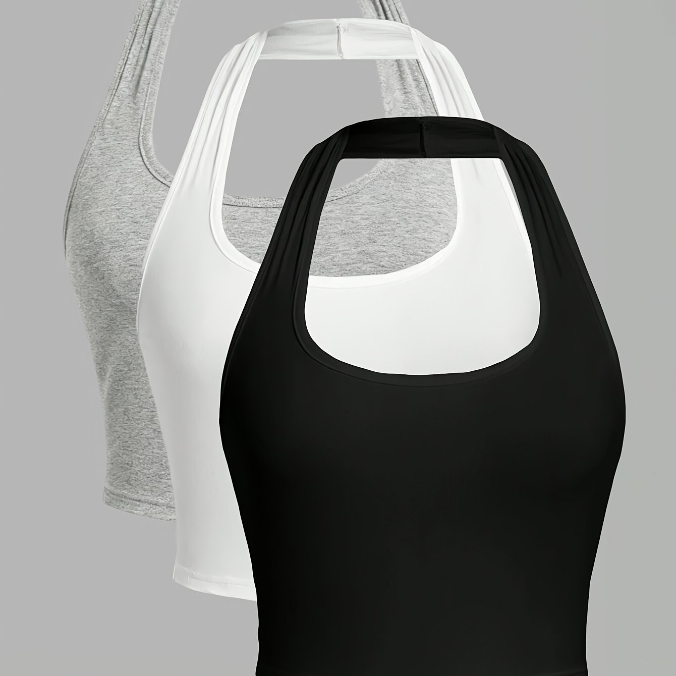 TEMU 3pcs, Women's Vest, Women's Summer Vest, Casual Summer Top, Sleeveless Vest, Y2k, Women's Backless Vest, Halter Vest, Base Vest, Cute Top