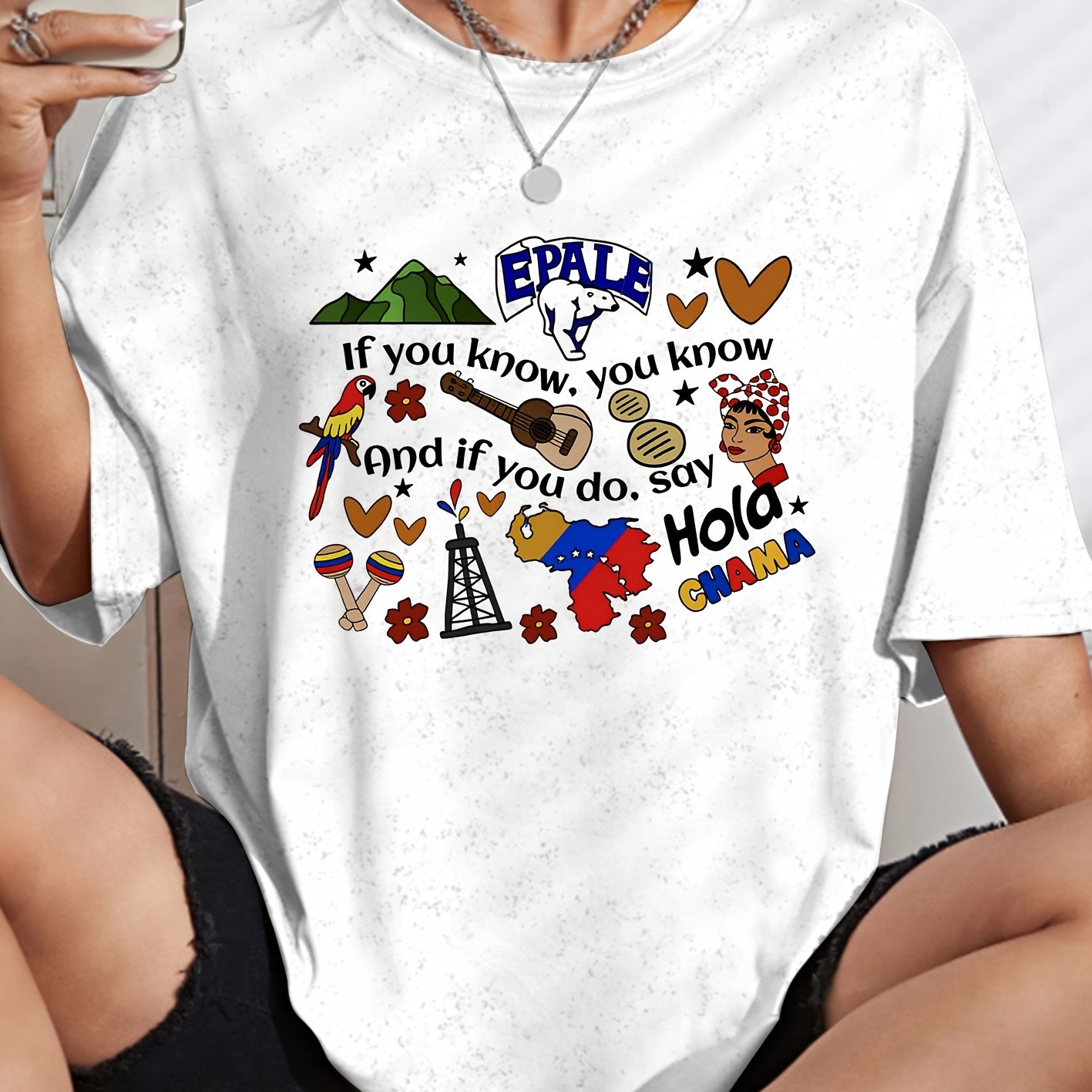 TEMU Soccer Apparel With Venezuela Cultural Element Print, Daily Casual Vintage Style, Spring/summer Leisure Sportswear. Comfortable And Soft Round