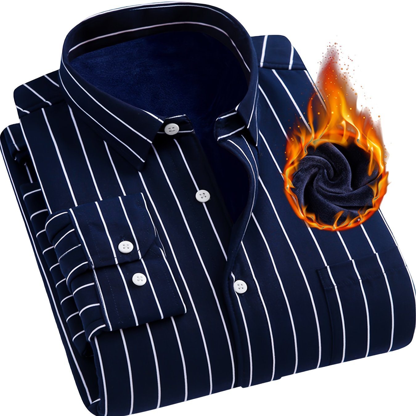 TEMU Men's Thermal Shirts, Striped And Checkered Styles, Available In Various Colors And Designs.