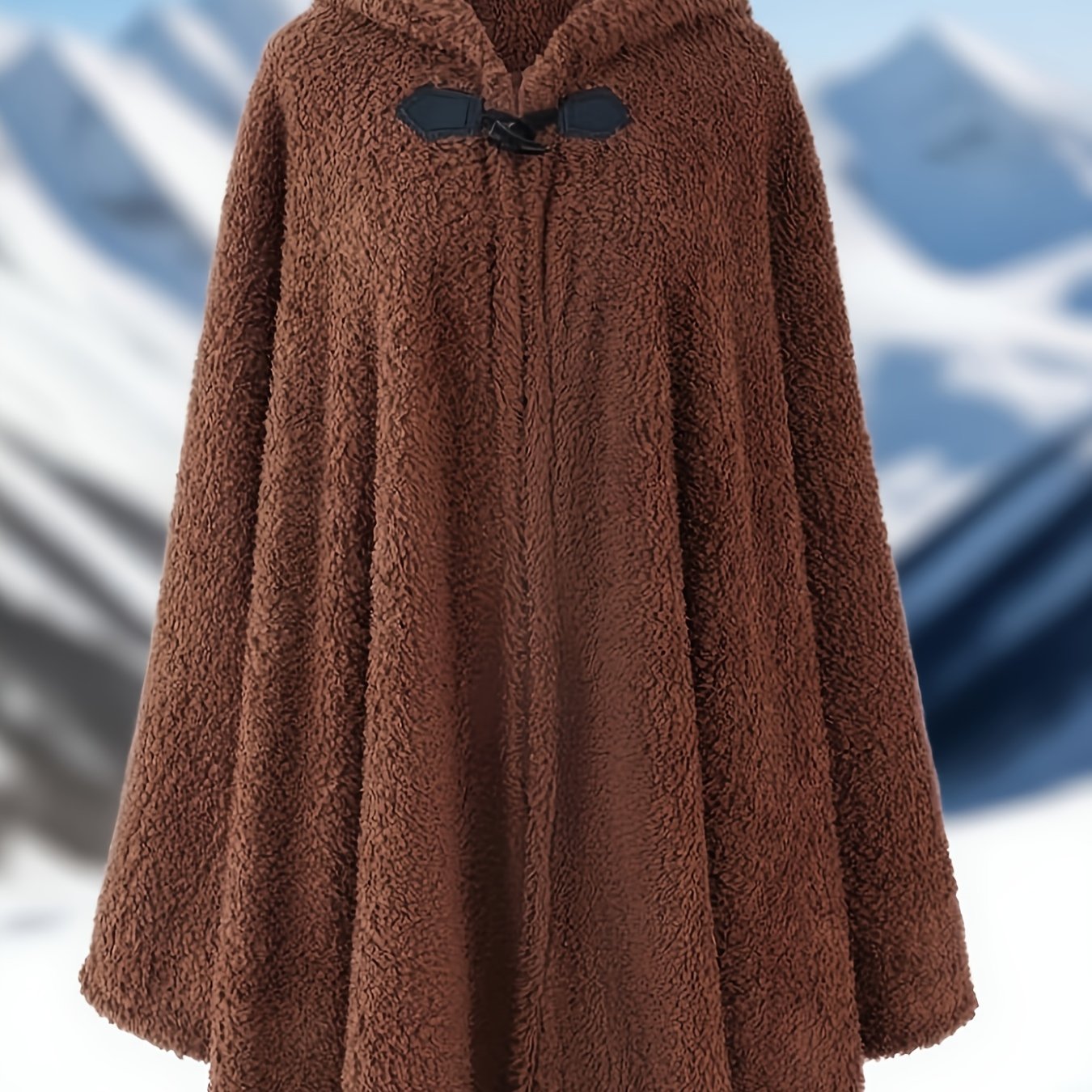 Image of Plus Size, Size Loose Fit Horn Button Cape