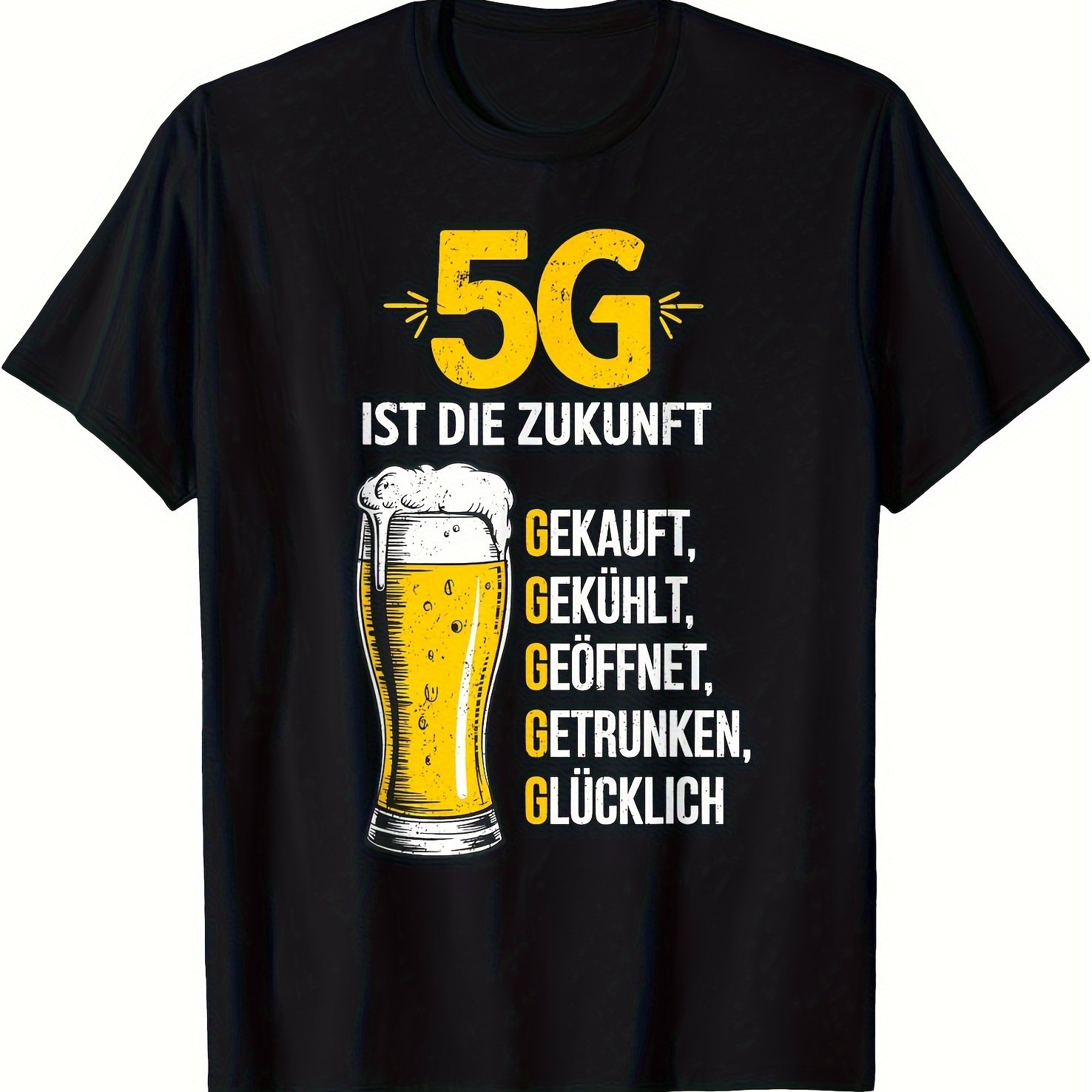 Men's 5g Beer T-shirt- '5g Is The Future' Beer Mug Design