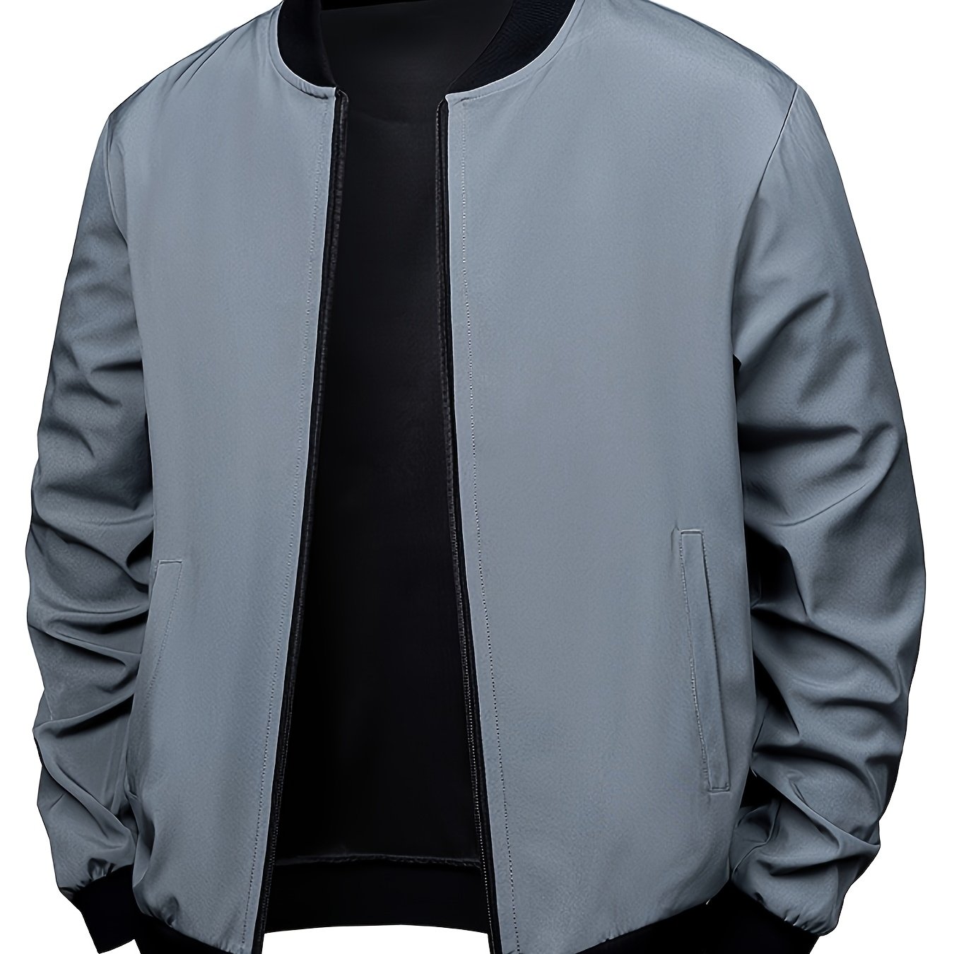 TEMU Spring And Autumn Men's Jacket Stand Collar Fashion Cargo Coat High Quality Baseball Uniform Jacket Men's Thin Autumn Men's Casual Flight Jacket