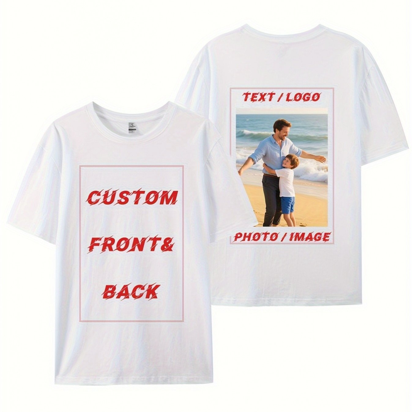 TEMU Custom T-shirts With Personalized Designs, Casual, Athletic, And Breathable Wear. Ideal As Holiday Gifts