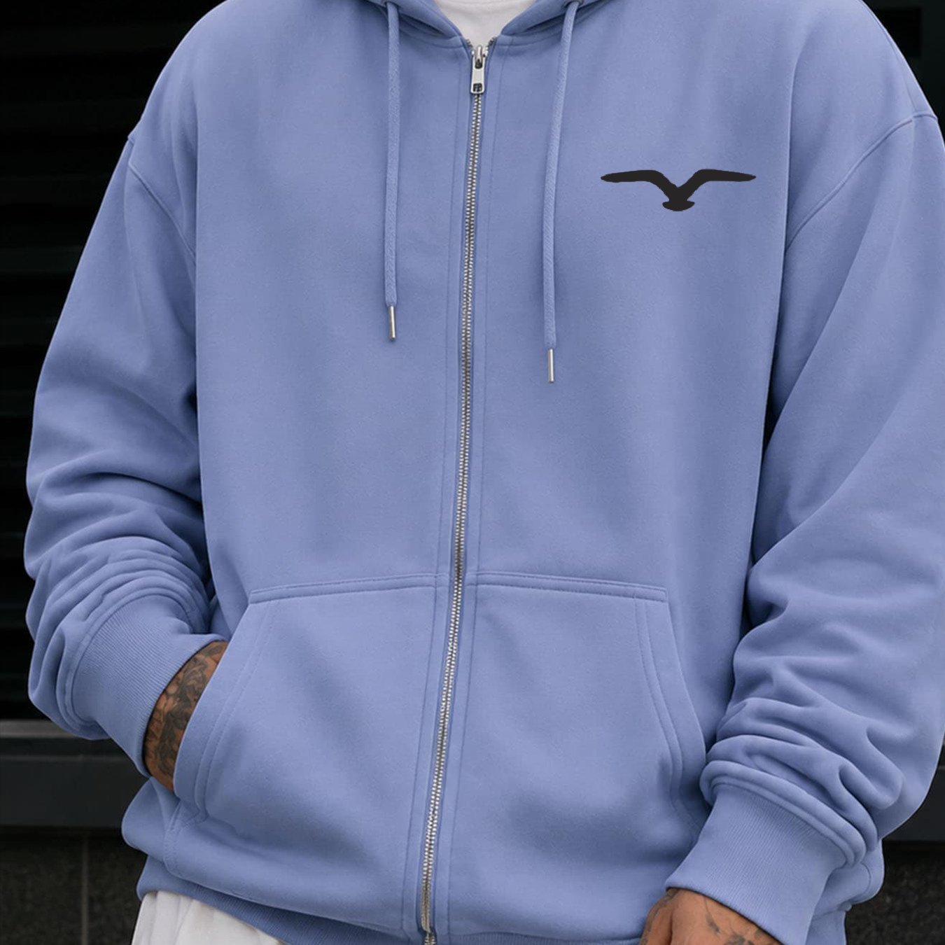 Image of /winter Outerwear Men's Casual Hooded Zip-up Sweatshirt With , Loose Straight Fit, Warm And Comfortable For Spring/autumn Daily Wear, Sports And Leisure, Trendy Fashion Zip Style