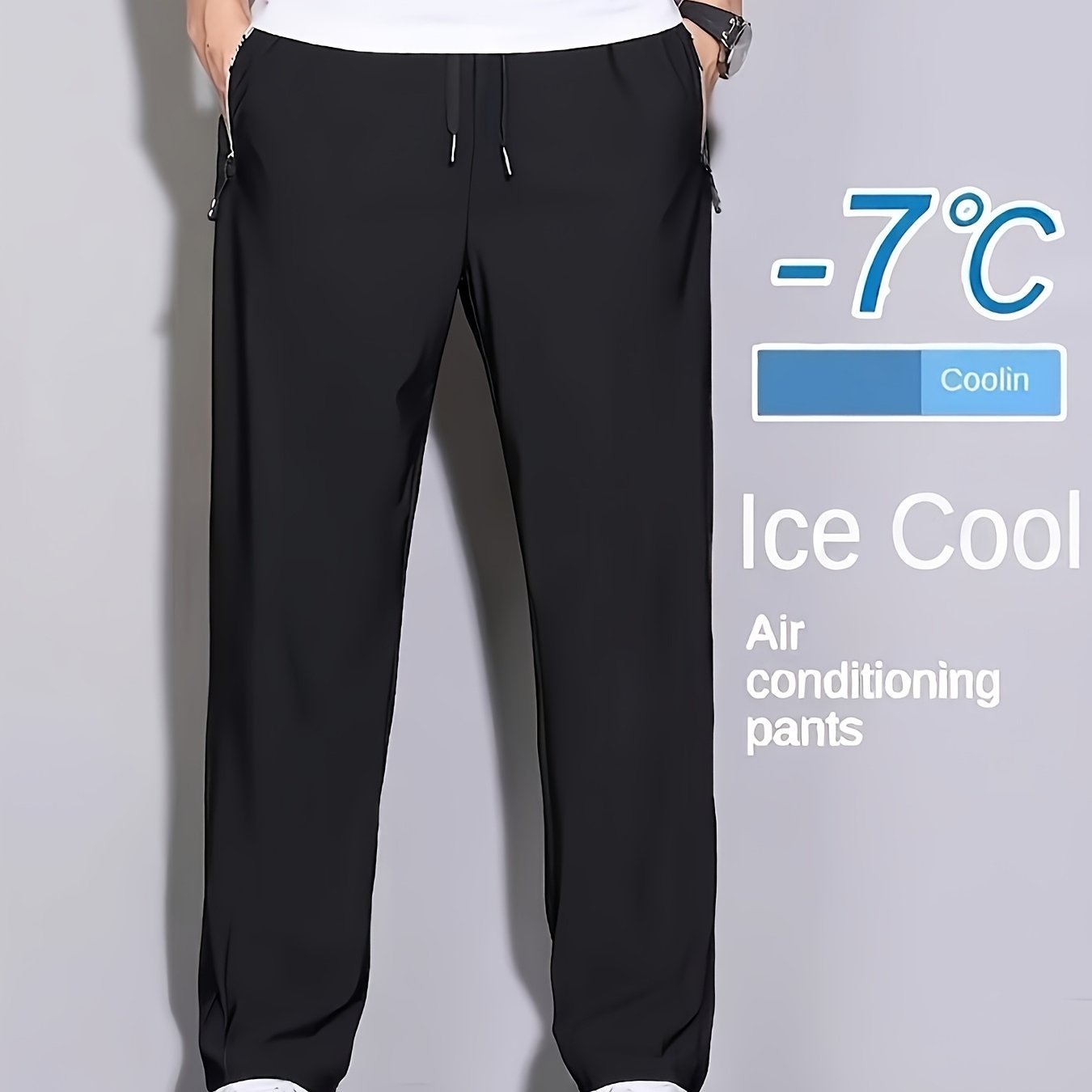 Men's Lightweight Straight-leg Pants - Breathable, Quick-drying, Casual And Loose Fit, Drawstring Waist, Beige, Suitable For Summer And Autumn, Comfortable Trousers