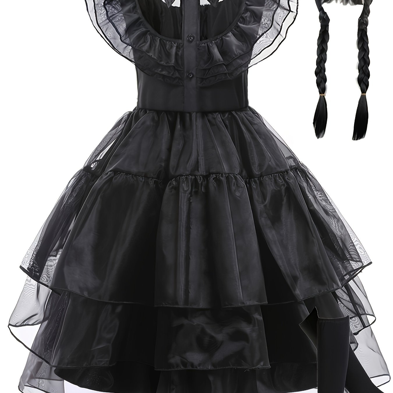 A Long Black Dress For Girls, Perfect For Christmas Parties, Masquerades, And New Year Celebrations.