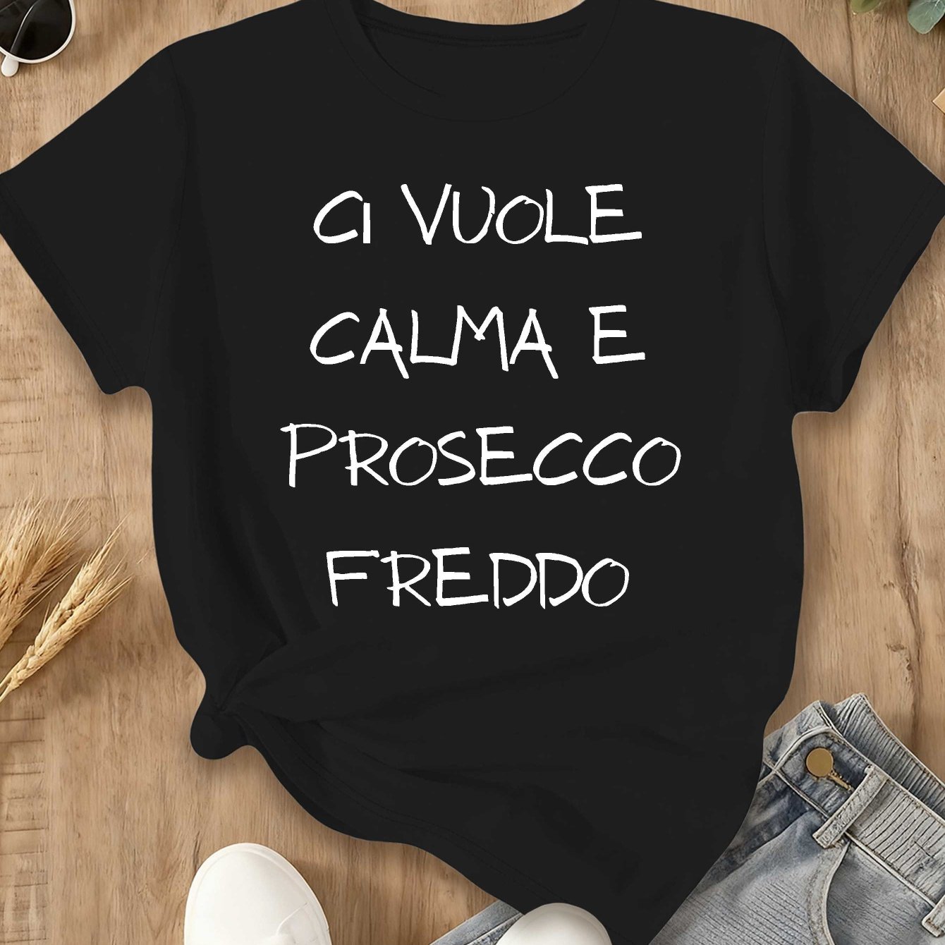 TEMU Casual Sports T-shirt For Women In Large Size Featuring Funny Italian Sayings