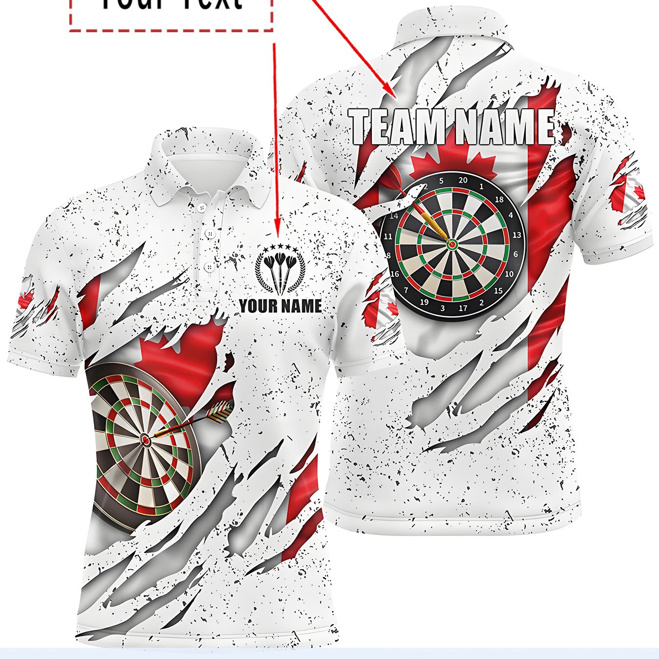 TEMU Men's Personalized Name/number Darts Shirts - Custom Button- Collar Suits With Full-body Print, Machine Washable Suitable For Tournaments,