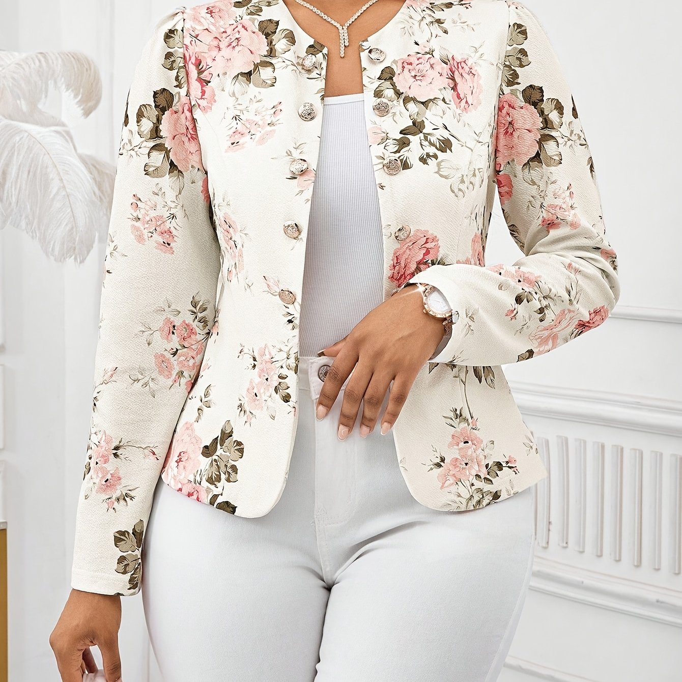 E-shop 2026 Neue Ganzjahres-Leichtgewichts-Langarmjacke für Damen, elegante romantische Freizeit-Pendlerkleidung, Business-Casual-Damenbekleidung,