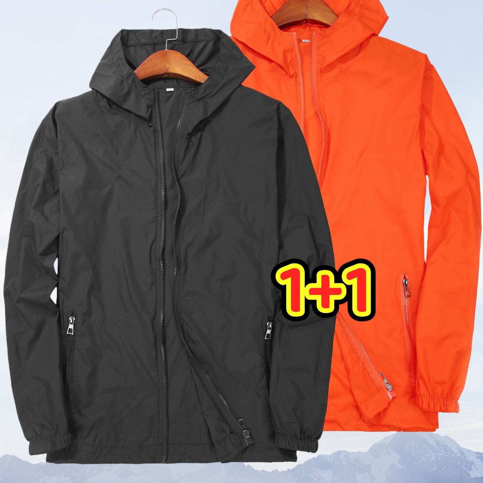 TEMU Chaqueta cortavientos con capucha de dos piezas, de /verano, , transpirable y fresca para , chaqueta deportiva , plegable, de secado rápido,
