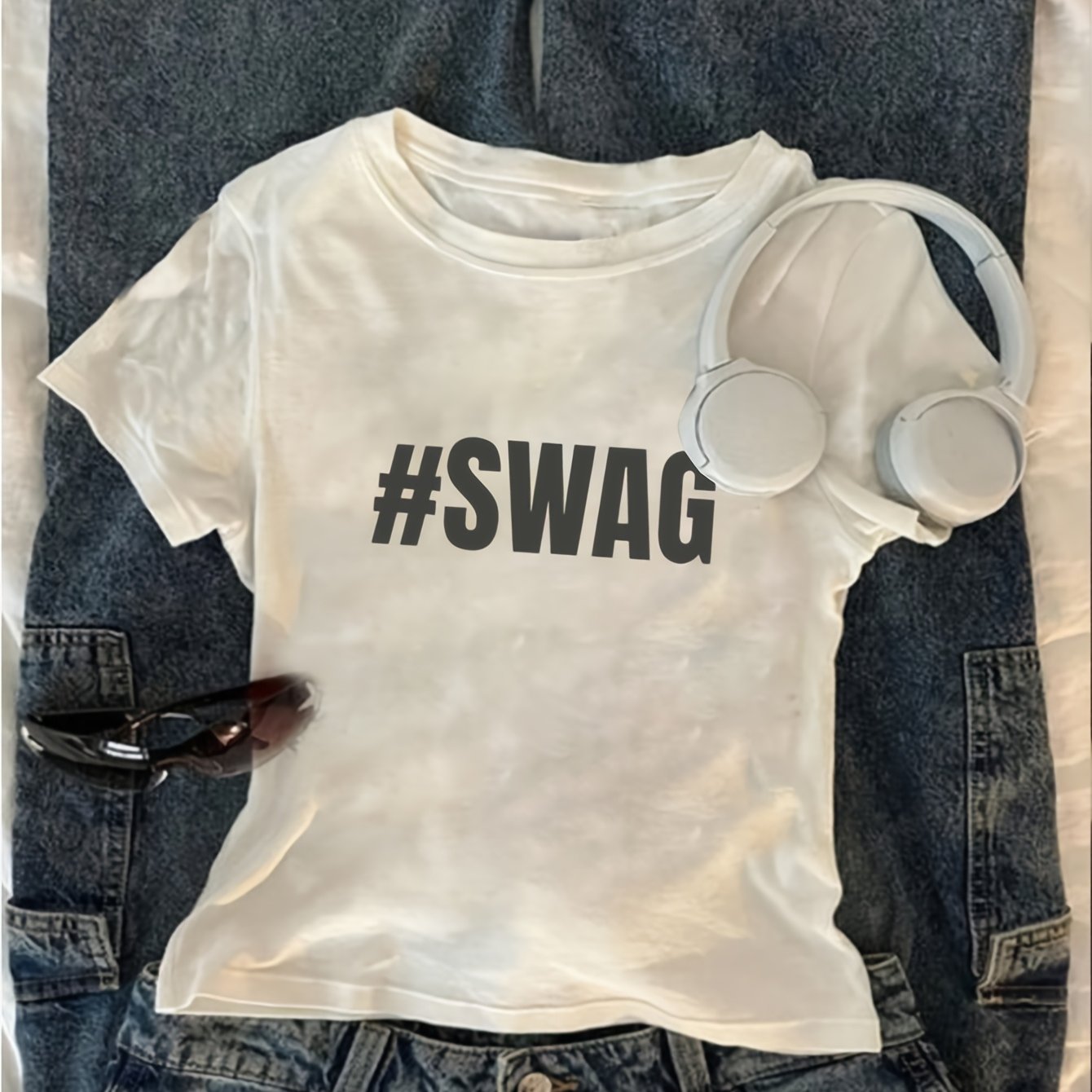 TEMU 1pc Summer Women's Short Sleeve T-shirt, Easy Individual Versatile Casual Trendy Fun # Trendy Letter Print, Summer Daily Wear, , Daily Commute,