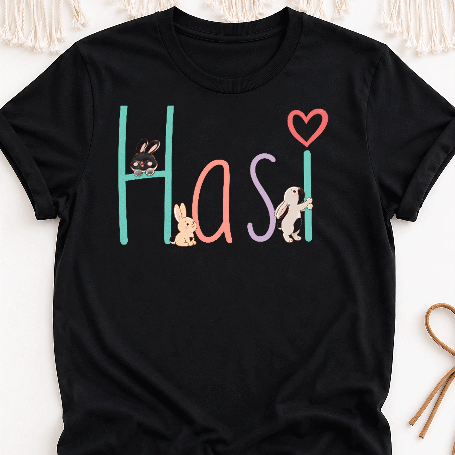 Humorous Hasi Bunny Rabbit And (1) Overseas Printing Y2k Oversized Unisex T-shirt For Men Women Retro 2000s Streetwear Baggy Graphic Tee