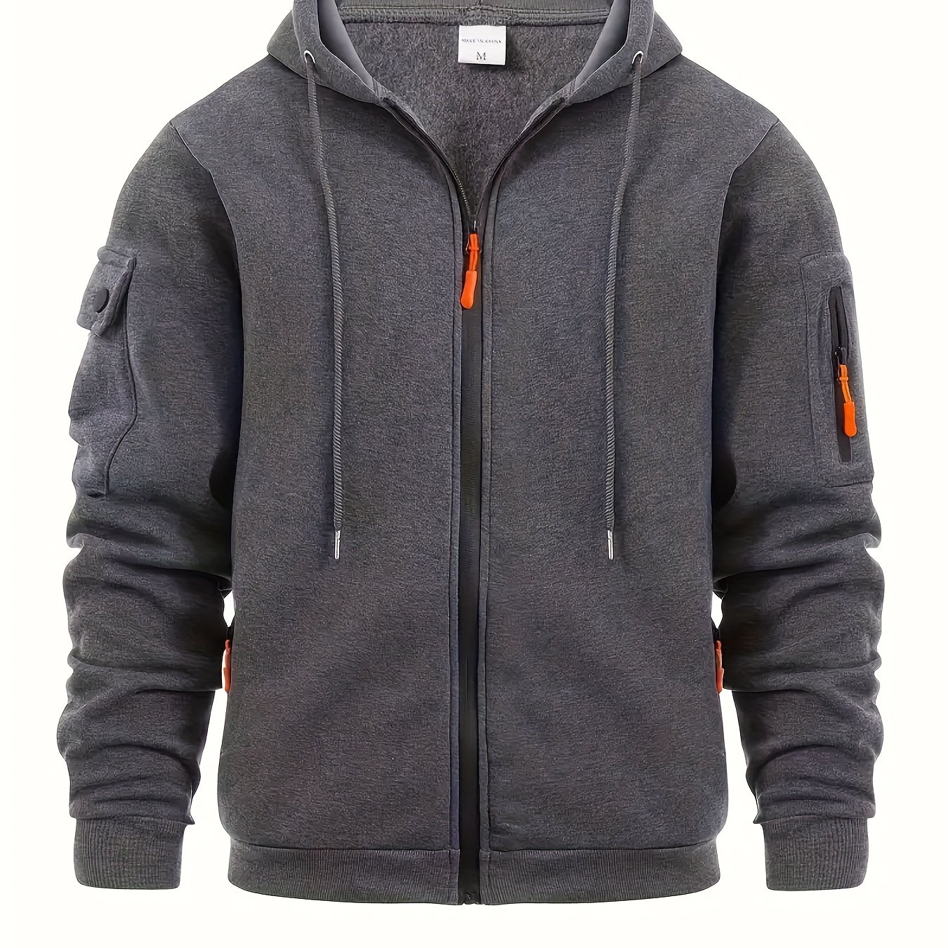 TEMU Casual Hooded - Zip-up, , Washable - For Outdoor Sports &