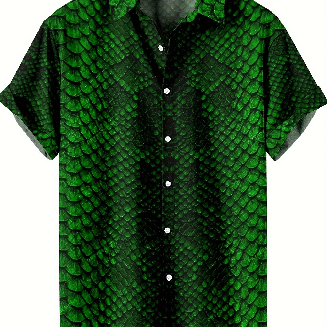 TEMU Men's Hawaiian Print Regular Fit Casual Comfortable Shirt, A Summer Essential, Gift With Printing, Plus Size