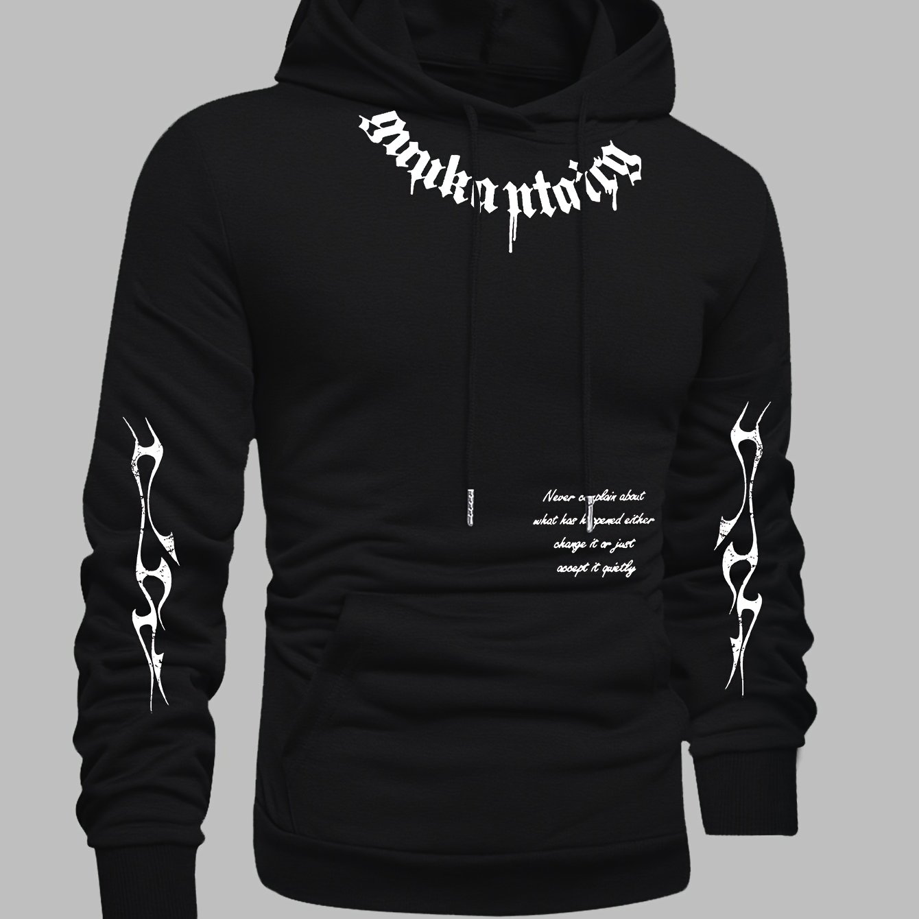 TEMU Streetwear Sweatshirt, Trendy Sweatshirt, Lightweight Hooded Sweatshirt, Men's Sporty Sweatshirt, Men's Athletic Sweatshirt, Sweatshirt