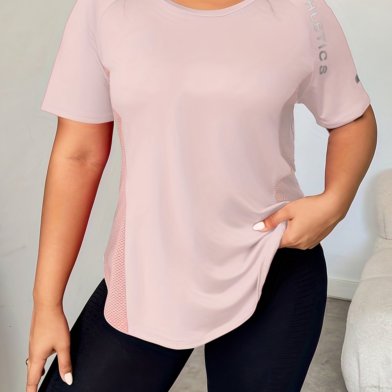 E-shop Damen Plus Size Oversized Kurzarm T-Shirt – Atmungsaktives Rundhals Casual Bluse, Unifarbenes Kurzarm-Oberteil, Maschinenwaschbarer Lockerer