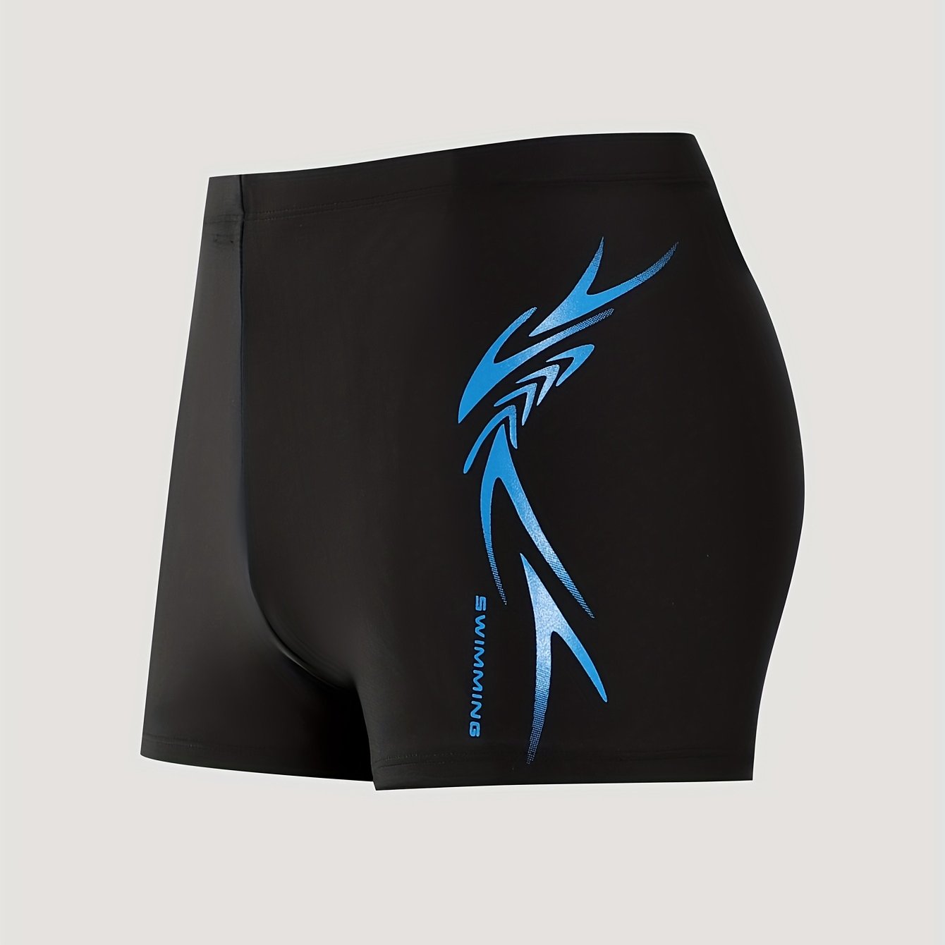 European And Solid Color Screen Printed Four-corner Men's Swim Trunks