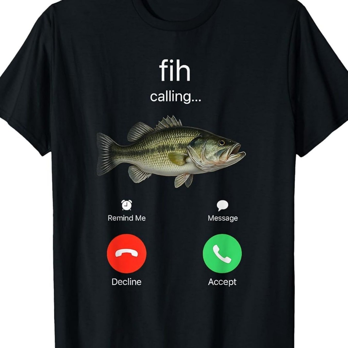 TEMU Unisex Casual Fish Graphic T-shirt - Fih Calling Me Remind Message Design, Short-sleeve Regular Fit Suitable For Hip Hop Streetwear, Beach