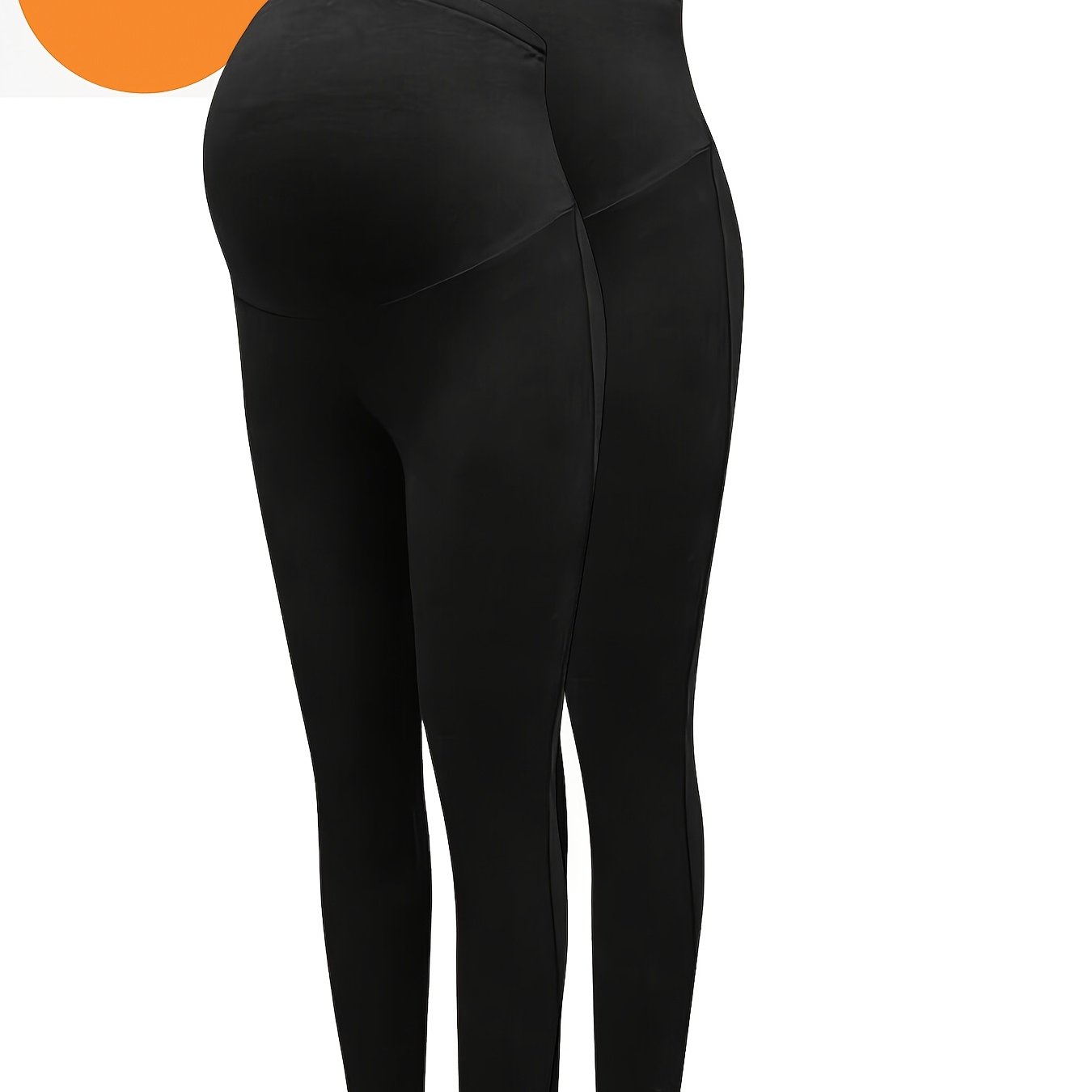 TEMU 2pcs Set Women's Maternity Pants Safe Comfortable High-stretch Athletic Trousers Leggings, Christmas, Halloween