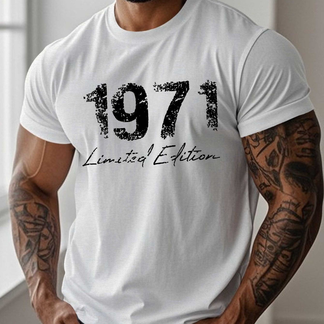 TEMU 1971 Edition Men's Short Sleeve T-shirt Summer T-shirt Top