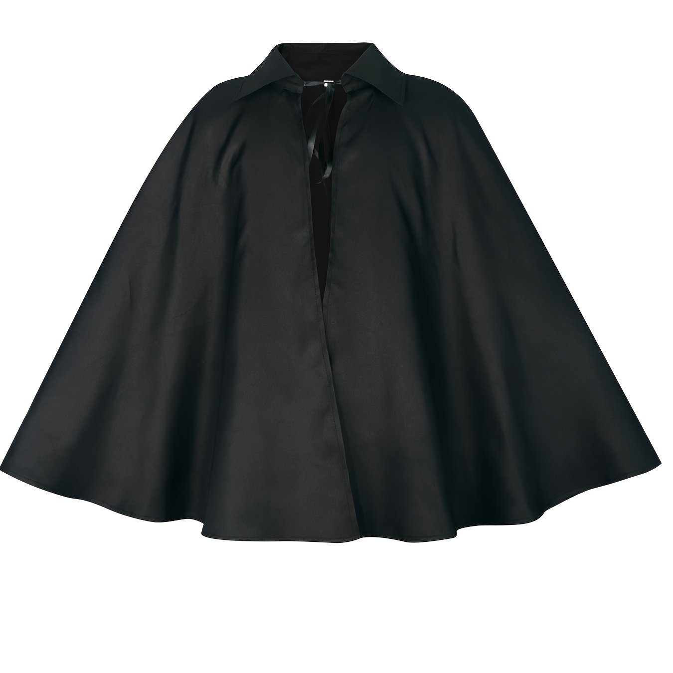 Short Cape Costume With Collar & Tie Closure - Medieval Renaissance Role-play Outfit, Loose-fit For Cosplay, Themed Parties - Hand Washable Solid Color Costume Suitable For Rpg, Renaissance