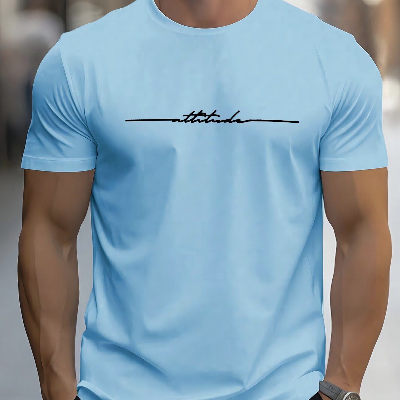 TEMU Herren Europäische und Amerikanische Retro Mode T-Shirt Plus Size Herren Rundhals Kurzarm Oberteil