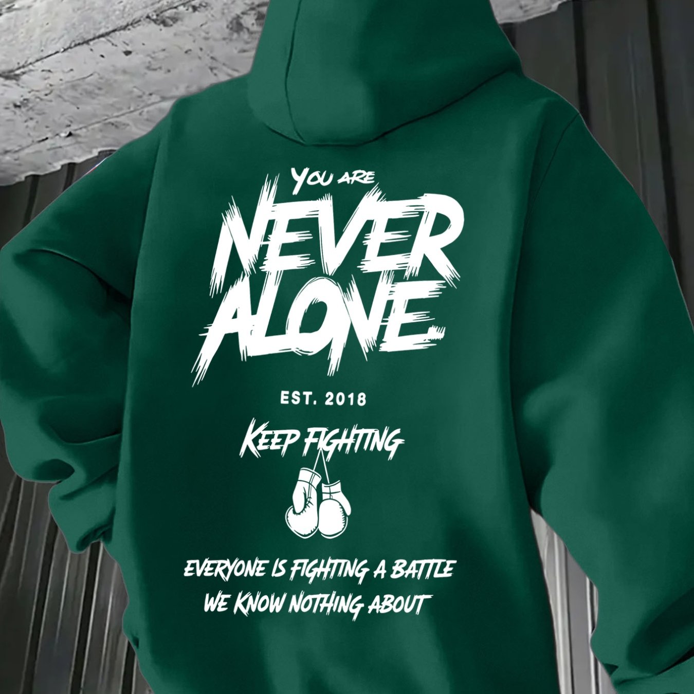 TEMU Men's Casual Print Sweatshirt - Made From Knit Fabric, Featuring A Round Neck And Hood Design, With Stretch, Drawstring, And Pockets; This