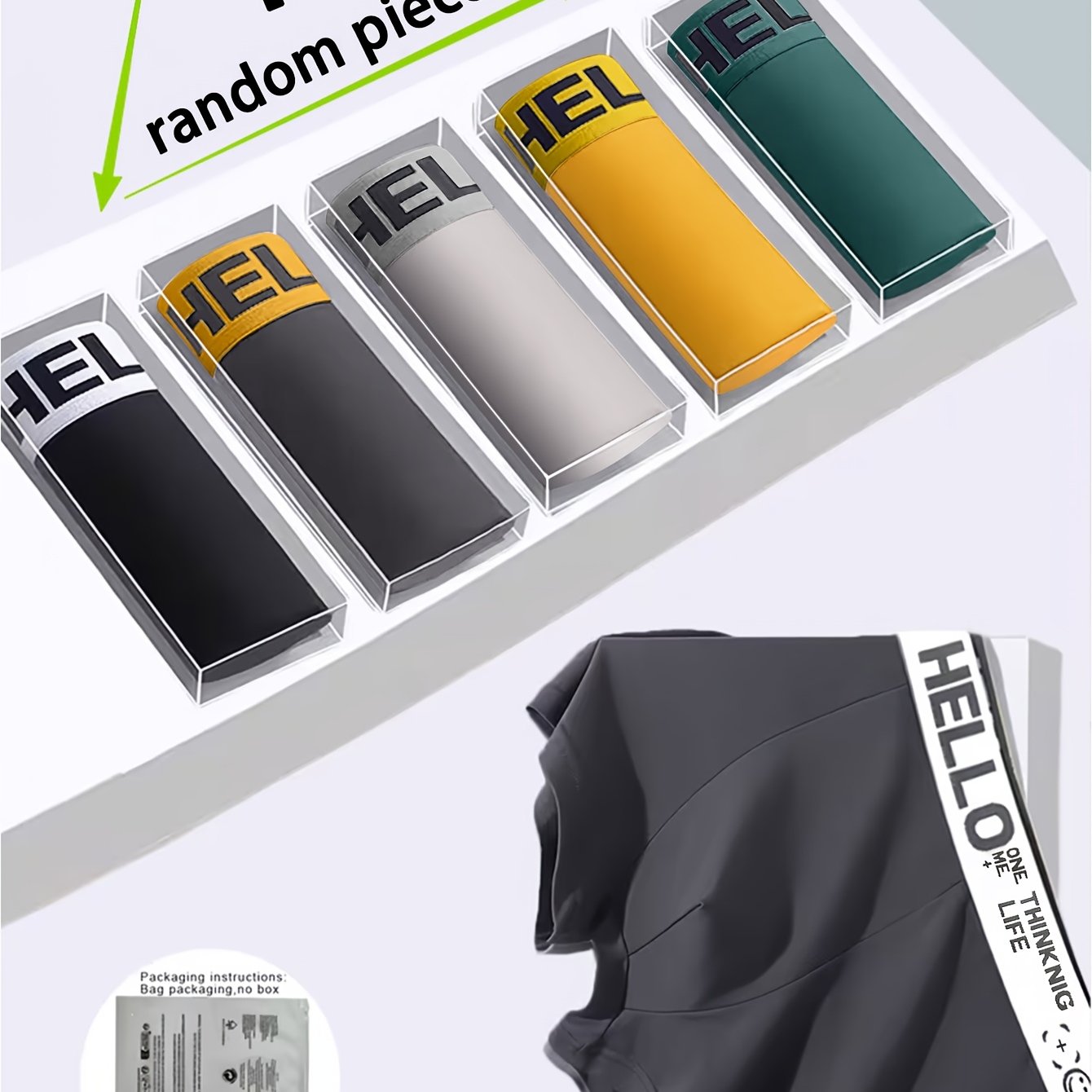TEMU Random 1pc 1pc Men's Briefs ! Skin-friendly And Non-stuffy, Breathable And Sweat-wicking To To Stickiness, Independent Packaging And "hello" ,