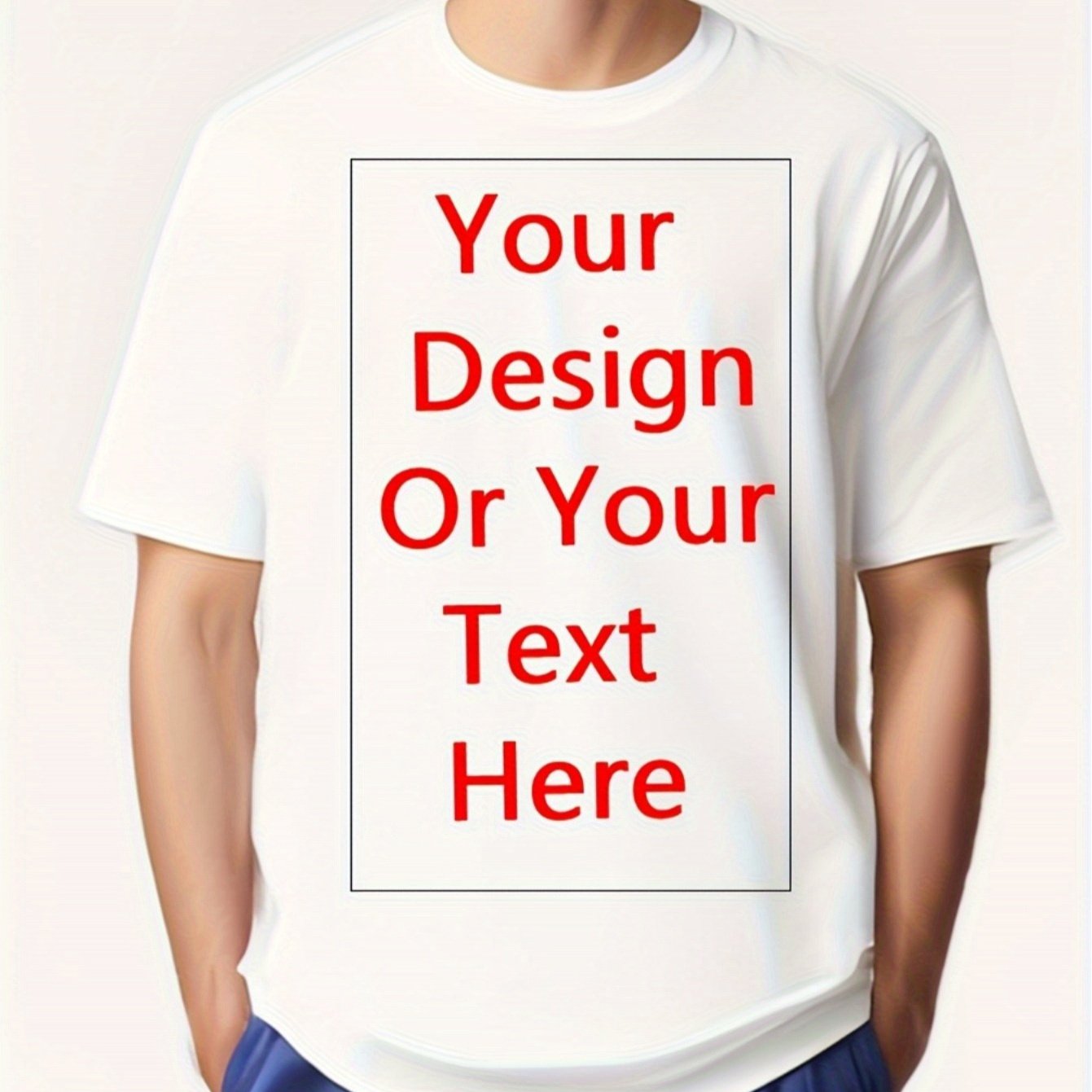 TEMU Custom Men's T-shirt, Halloween, Christmas Pattern/text, Team Building Apparel, Couple Gift T-shirt, Round Neck , Personalized Photo Or Logo