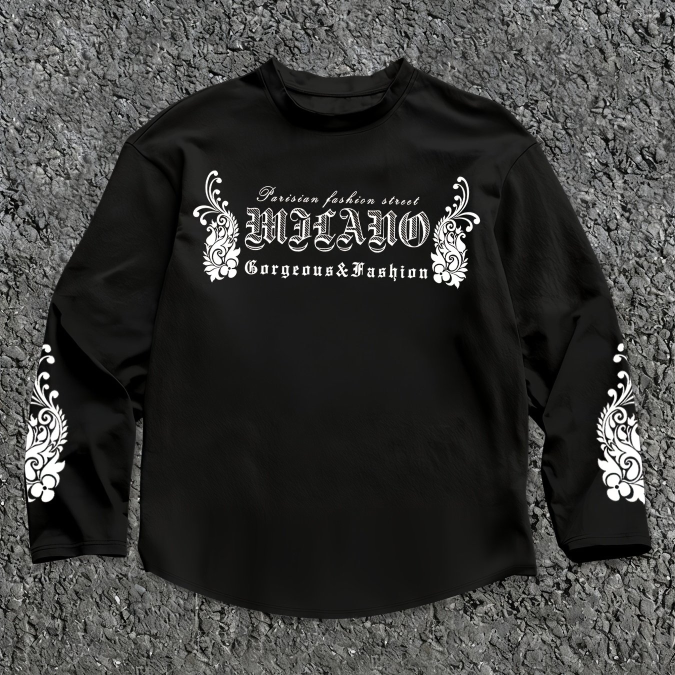 TEMU Men's Long Sleeve T-shirt With Print, Regular Fit Spring And Autumn Long Sleeve T-shirt, Outdoor Sports Casual Long Sleeve Top