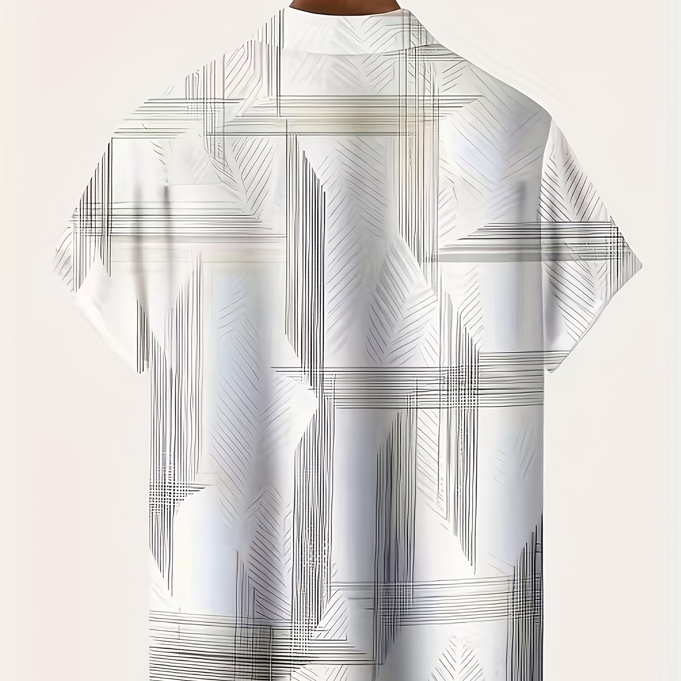 TEMU Men's Plus Size Summer Short Sleeve Shirt | Lightweight Breathable Button- With Chest Pocket, Lapel Collar & Non-transparent Fabric | Casual