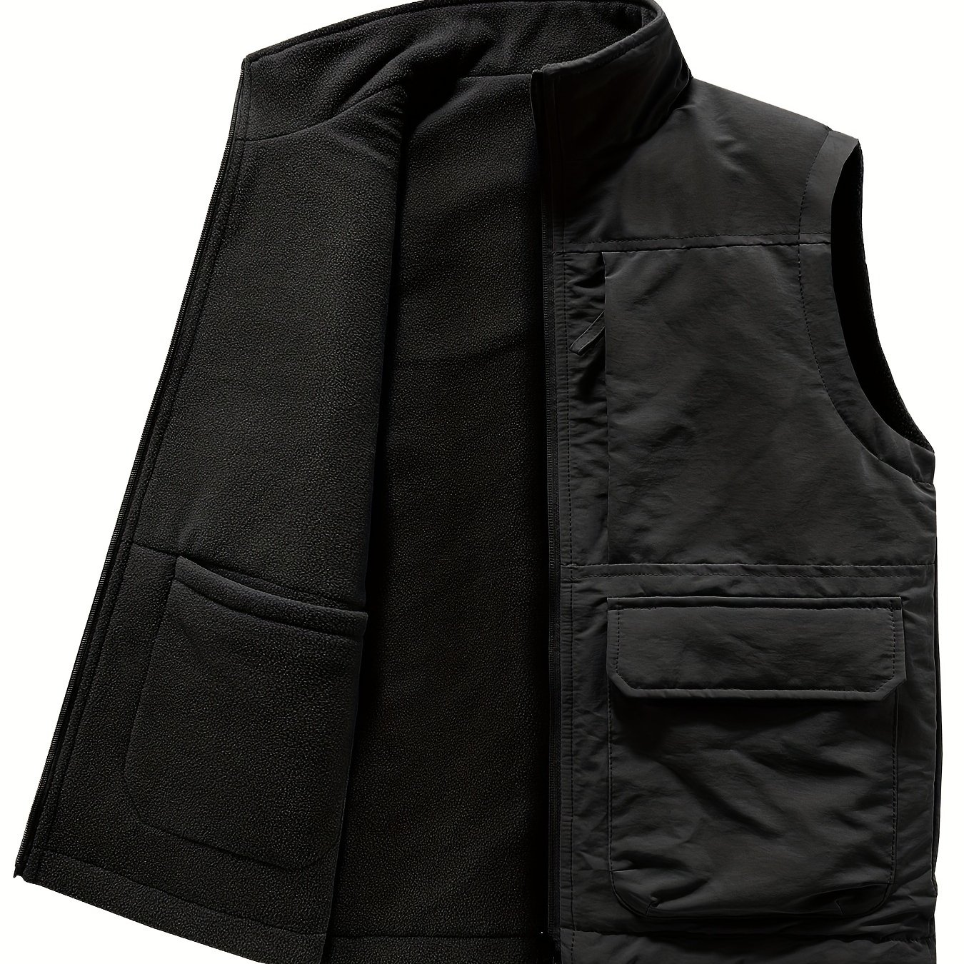 TEMU Winter New Warm And Loose-fitting Men's Wear Double-sided Vest Plus Thickened Jacket Man