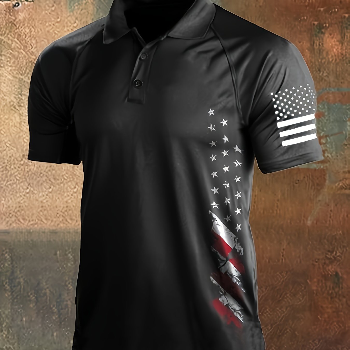 TEMU Men's Trendy Golf Shirt, Slightly Stretch Button Up Shirt, Comfy Top For Summer Sport And Casual Wear