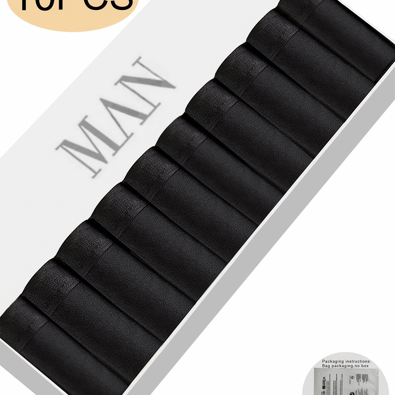 TEMU Brovanic 10pcs Men's Boxer Briefs Pc - Solid Color Underwear, Soft Seamless Comfortable Boxers Suitable For Daily Wear, Gym, Travel, Machine