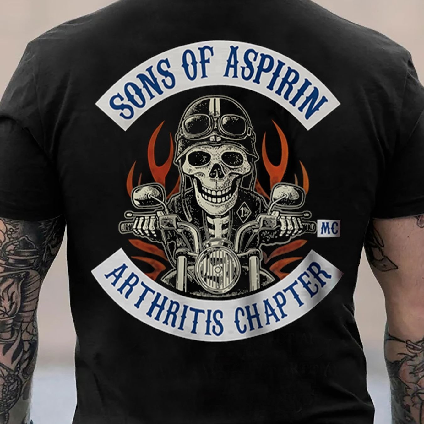 TEMU Men's Motorcycle Skull Graphic T-shirt Vintage Print Crew Neck Short Sleeve Casual Loose Fit Tee For Streetwear Daily Wear