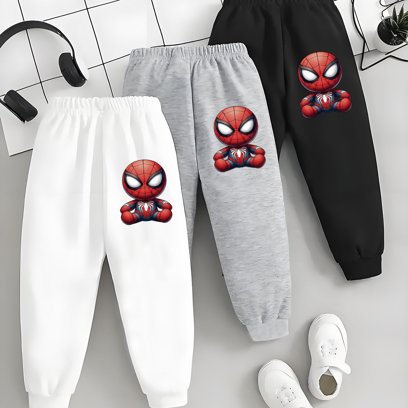 TEMU 3pcs Boys' Avengers Spider-man Series Cartoon Pattern Autumn/ Casual Long Pants, Outdoor, Baby Boy, Outdoor, Baby Boy