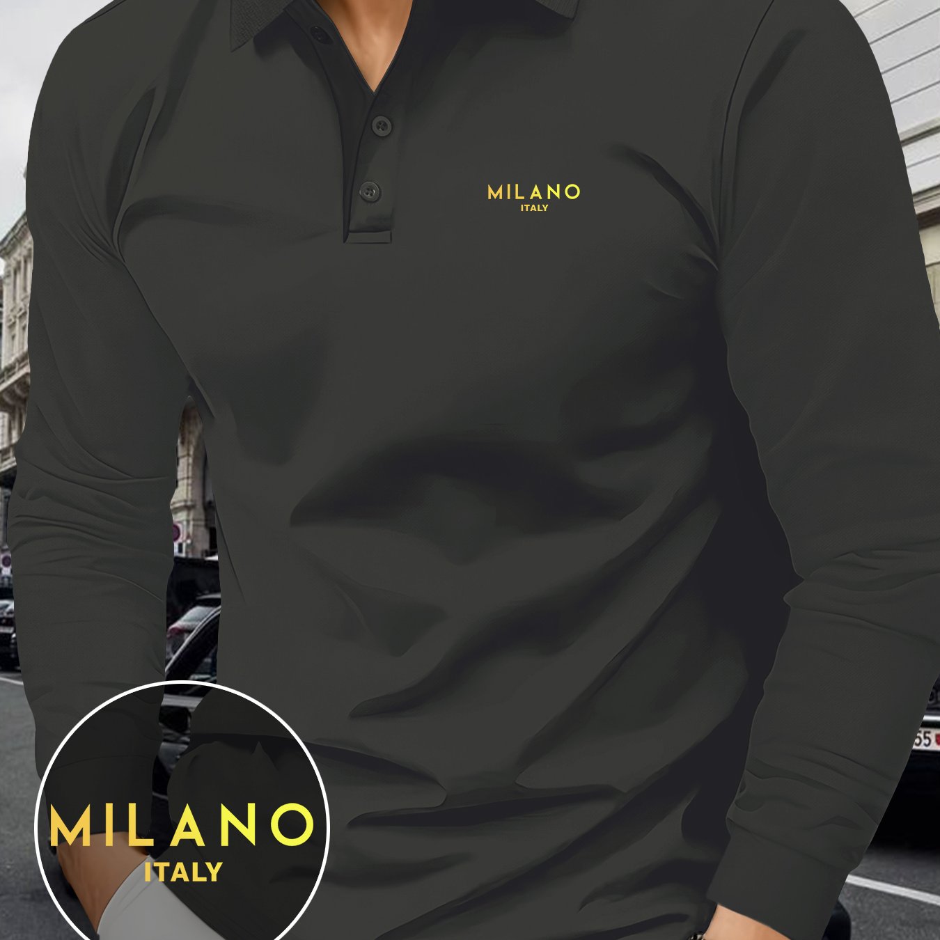 TEMU Men's Large Size Pattern Shirt - Long Sleeve Button-front , Breathable Outdoor Golf/equestrian & Business Wear, Versatile Layering Piece, Collar