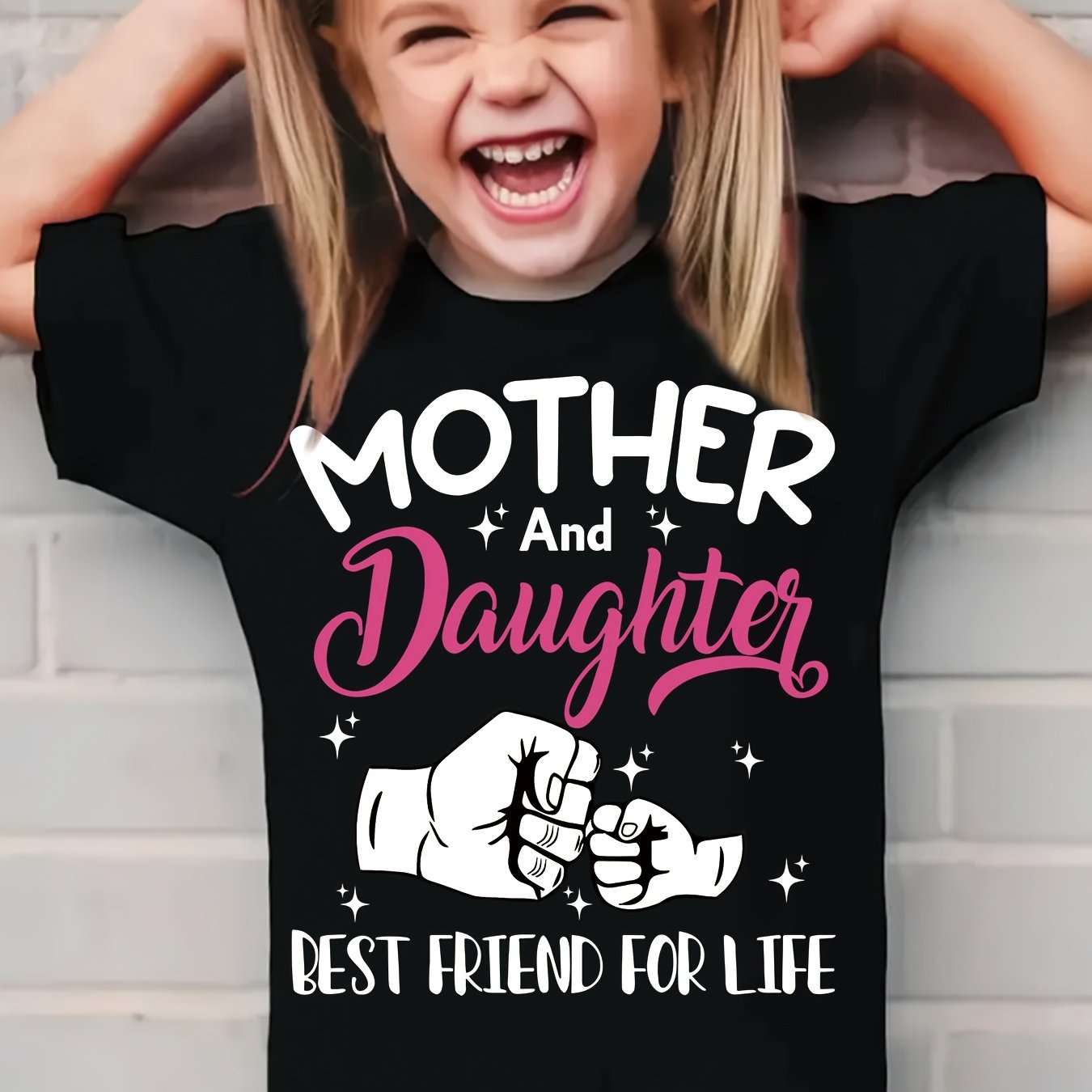 Creative Letter Printed T-shirt With "mom And ", Round Neck Short Sleeved Casual Top, For Summer