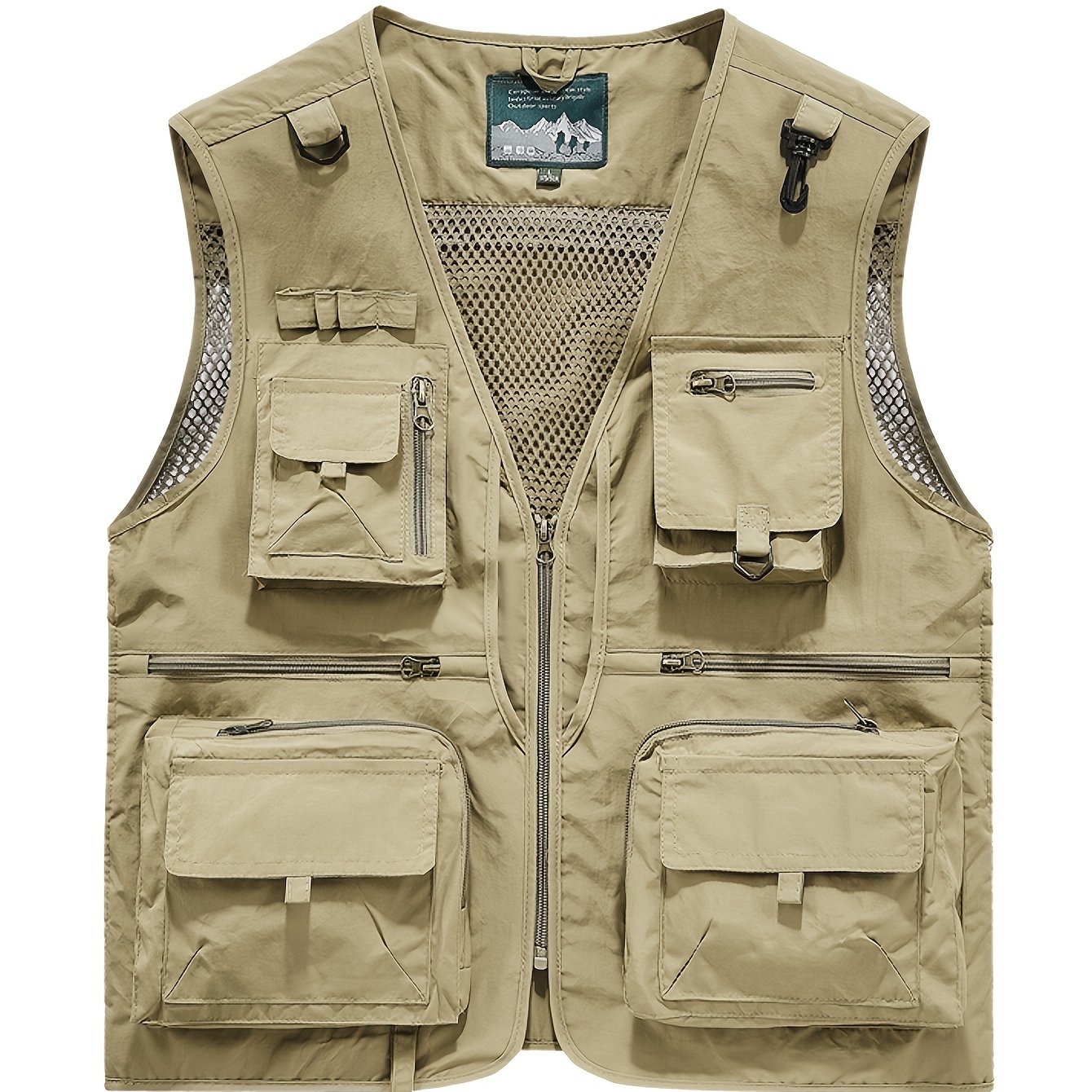TEMU Men's Lightweight Utility Vest Jacket, Multi-pocket Outdoor Workwear, Suitable For Fishing, Hiking, Travel Vest