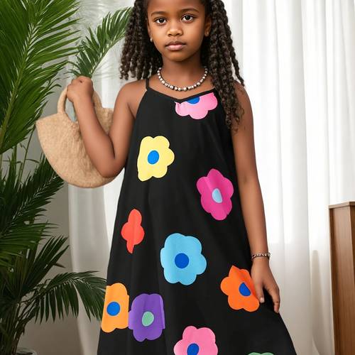 tween girls daily casual loose fit spaghetti suspender dress for summer beach