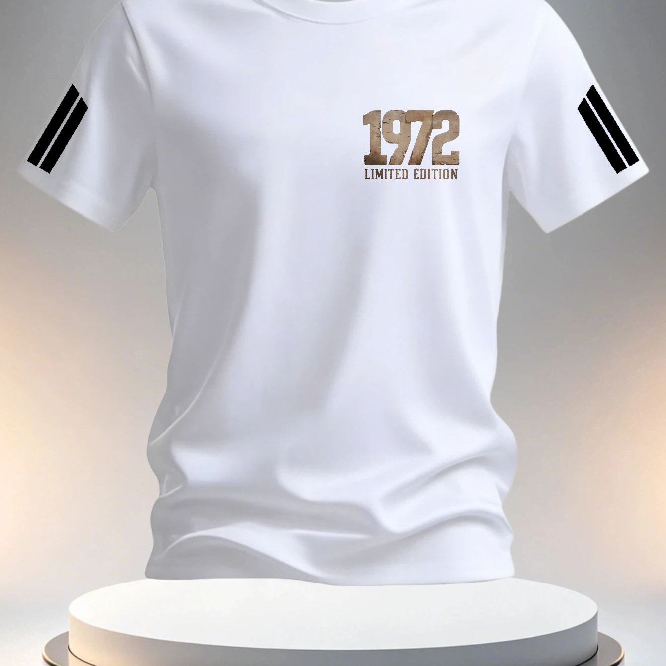 TEMU Comfortable Exercise Men's Summer T-shirt 1972 Edition Printed T-shirt Fitness