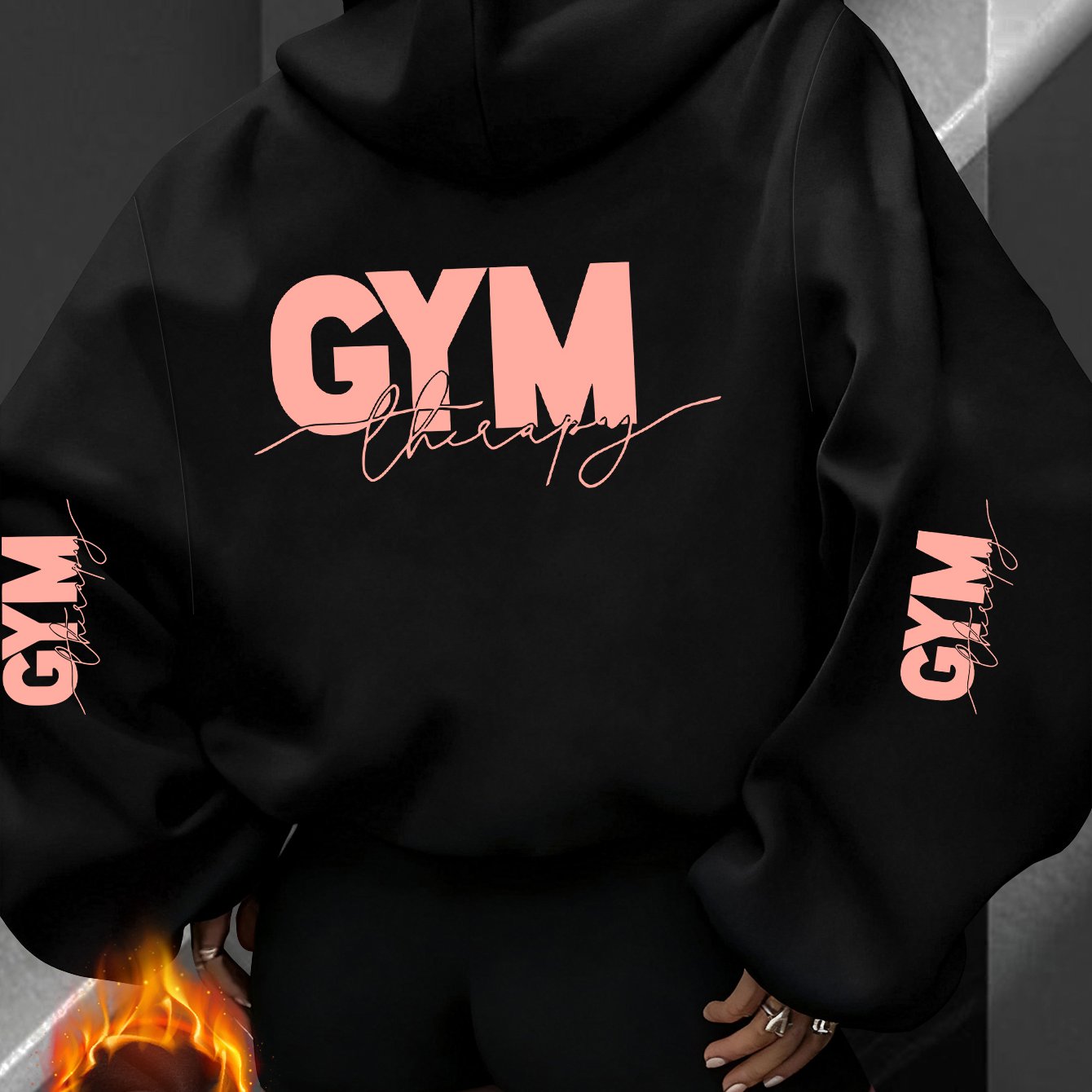 TEMU Women's Spring Clothing Fashion Athletic Hooded Sweatshirt, Individual Fun "" Print Pattern, Elegant Casual , 100% Fabric, Suitable For Spring