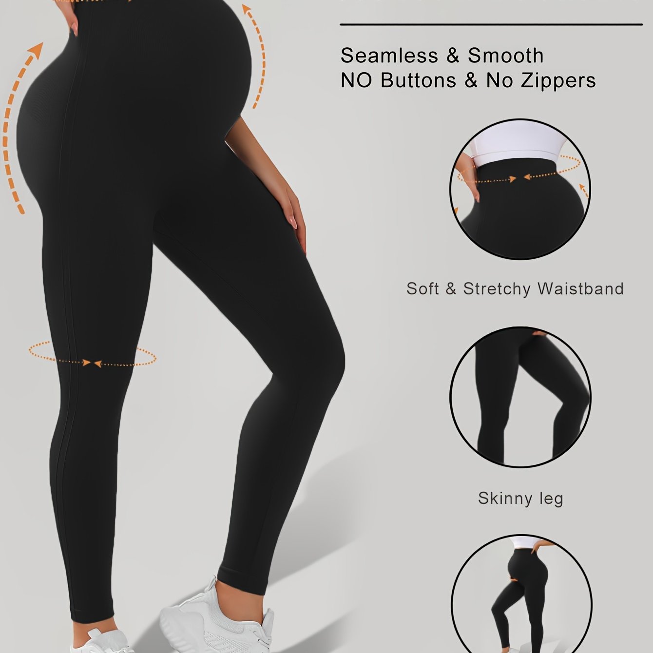 TEMU Maternity Waist Butt Lifting Thigh Slimmer & Breathable Leggings