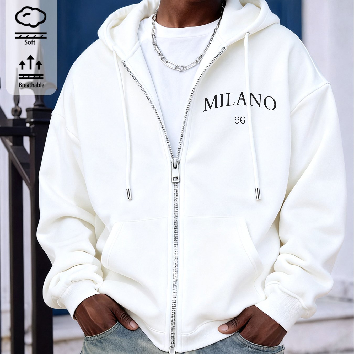 Men's Zip-up Hoodie For Spring, Autumn, And Winter - Trendy 36 Graphic Design, Featuring A Fashionable Oversized Fit For In Casual Attire
