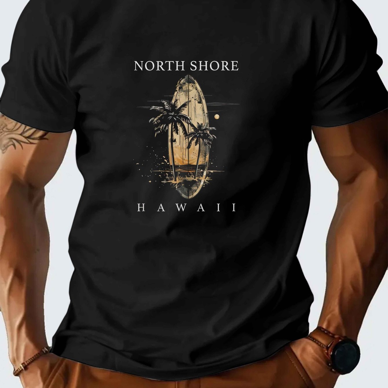 TEMU North Shore Ανδρικά Μπλουζάκια με Κοντά Μανίκια για Άνοιξη και Καλοκαίρι με Εκτυπώσεις, Καλοκαιρινά T-shirts