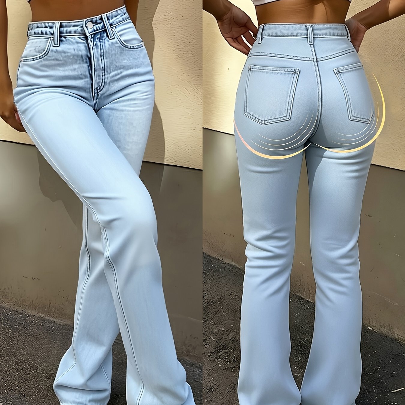 2026 New Style, Spring Summer Fall Essential, Light Blue Stretch Straight Ankle Pants