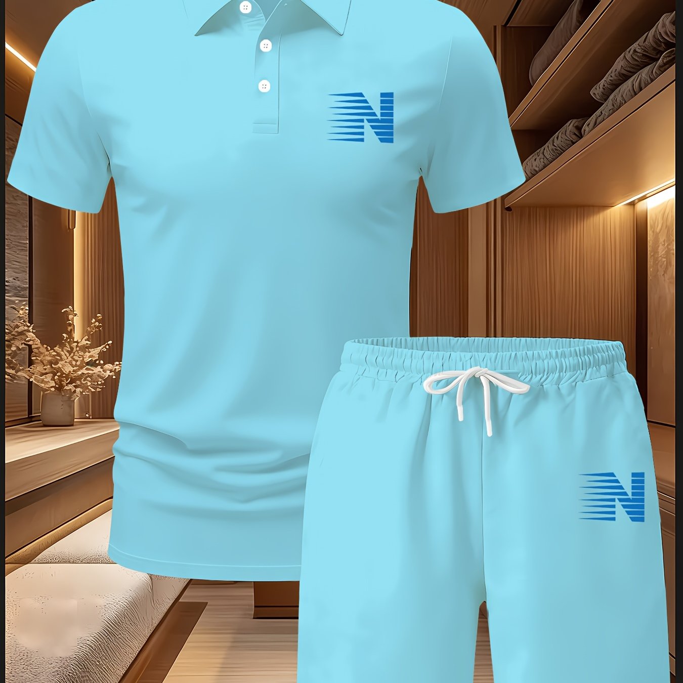 TEMU T-shirt de pour homme à séchage rapide et infroissable pour le jeu air et + Short de sport respirant et antiadhésif, un ensemble rafraîchissant