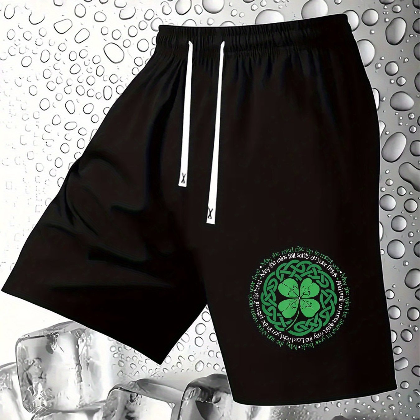 TEMU Men's Fashion Summer Drawstring Casual Sports Shorts With Totem Print, Suitable For Outdoor Activities, Comfortable And Versatile