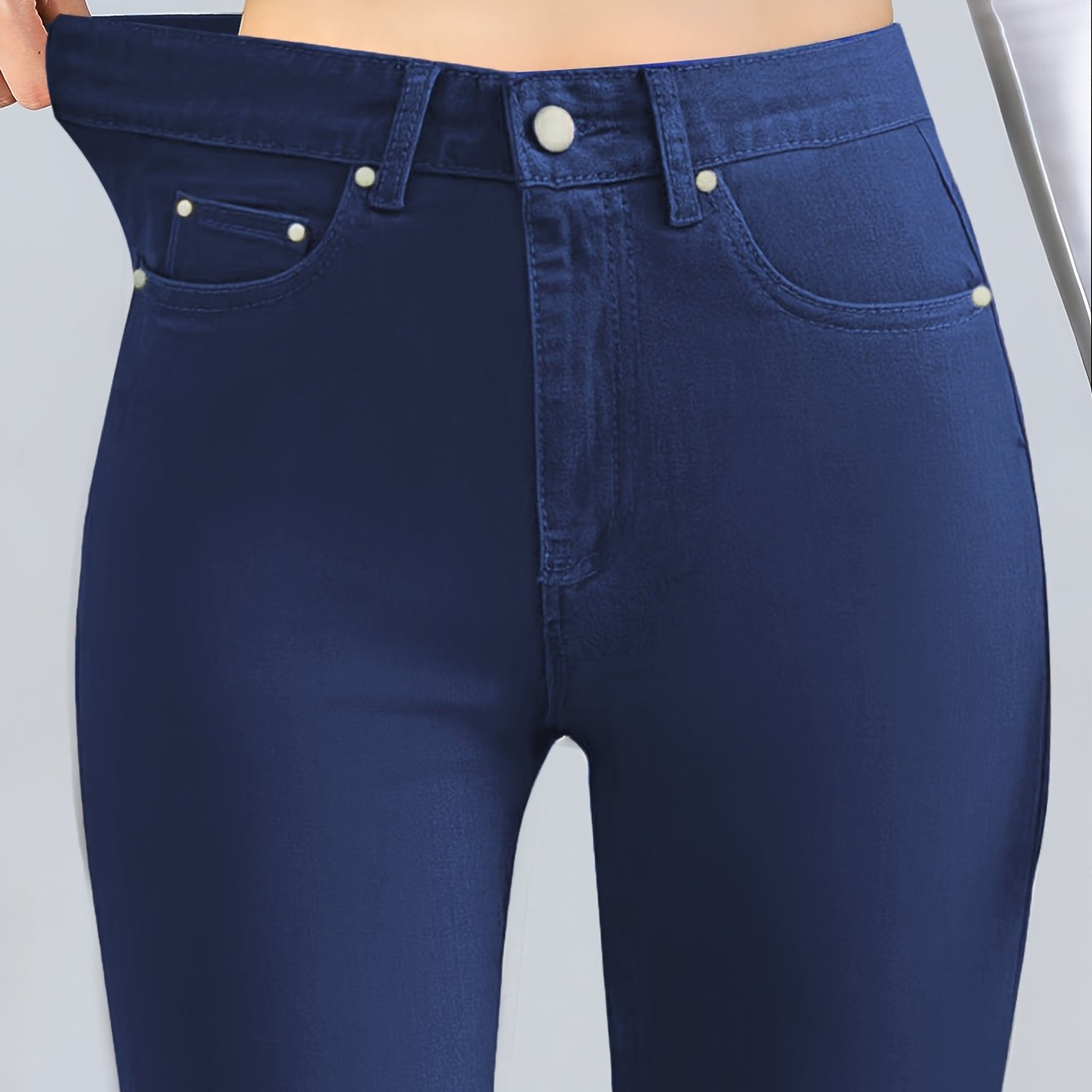Women' Color High-waisted Stretch Jeans, Slim Fit Skinny Jeans
